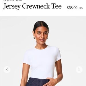 NWT medium SPANX White Crewneck Short Sleeve Tee smoothing Jersey